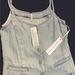 Young Fabulous & Broke Denim Blue Button Down Shirt